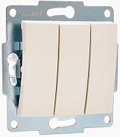 Выключатель без рамки Lezard Karina 3-кл. кремовый  картинка